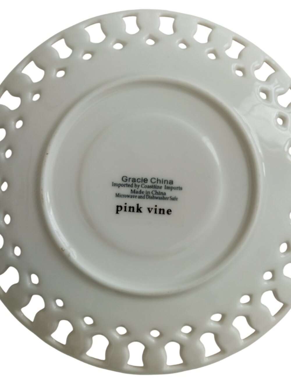 Gracie China Coastline Imports Pink Vine Teacups and Saucers Set of 2 Bone China - Picture 12 of 14